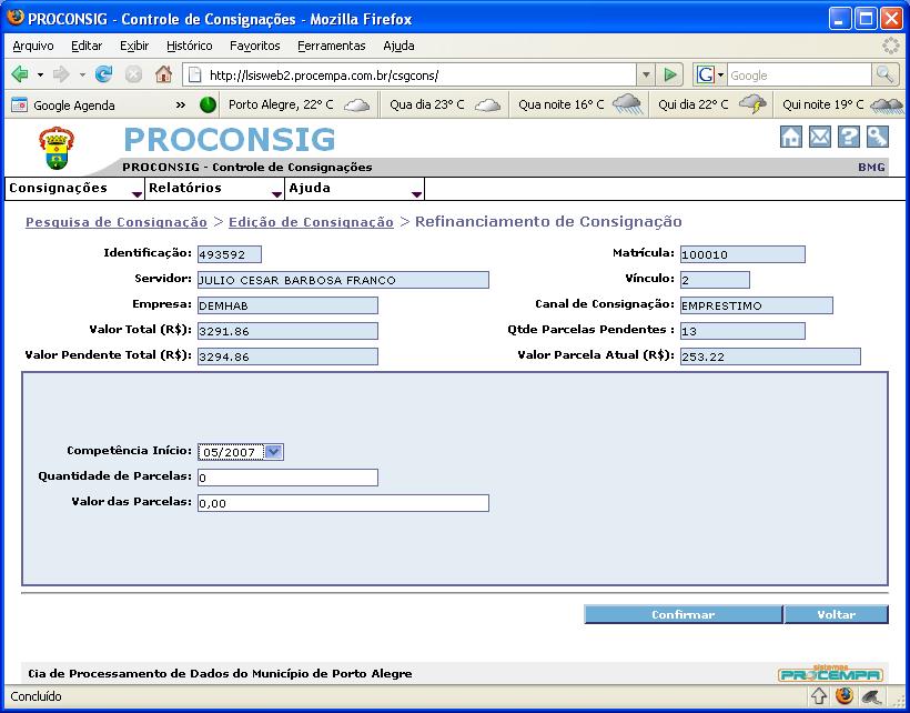 Refinanciamento T/TSE -