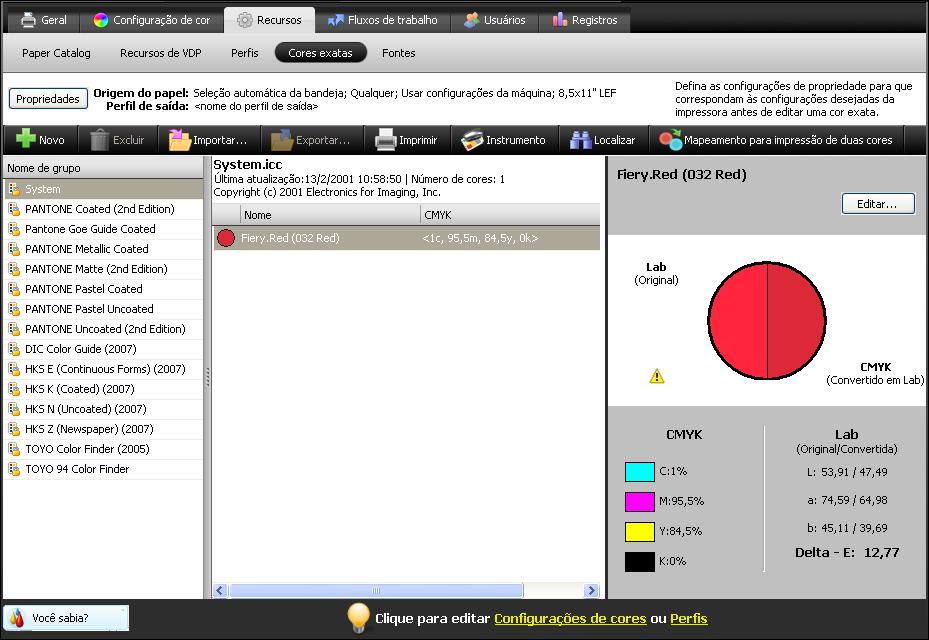 SPOT-ON COM MAPEAMENTO PARA IMPRESSÃO DE DUAS CORES 17 1 Clique para abrir a janela de definição do Mapeamento para impressão de duas cores Configuração de mapeamento de impressão de duas cores No