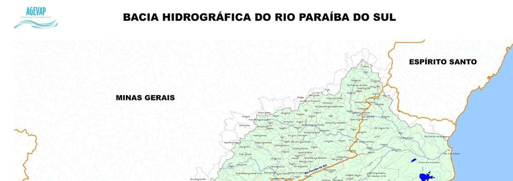 CONTEXTUALIZAÇÃO Caracterização Geral da Bacia O rio Paraíba do Sul resulta da confluência, próximo ao município de Paraibuna, dos rios Paraibuna, cuja nascente é no município de Cunha, e Paraitinga,