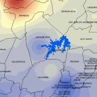 Figura 1: Precipitação média antes da construção do açude Castanhão. Figura 2: Precipitação média depois da construção do açude Castanhão.