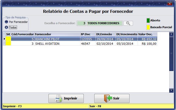 3.5.5.2. Leiaute da Tela de Relatório de Contas a Pagar por Fornecedor 3.5.6. Relatório de Contas a Receber por Aluno 3.5.6.1.