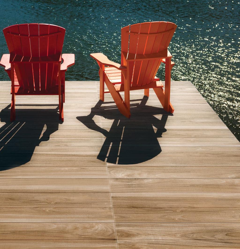 Decks made of porcelain tiles, high durability for