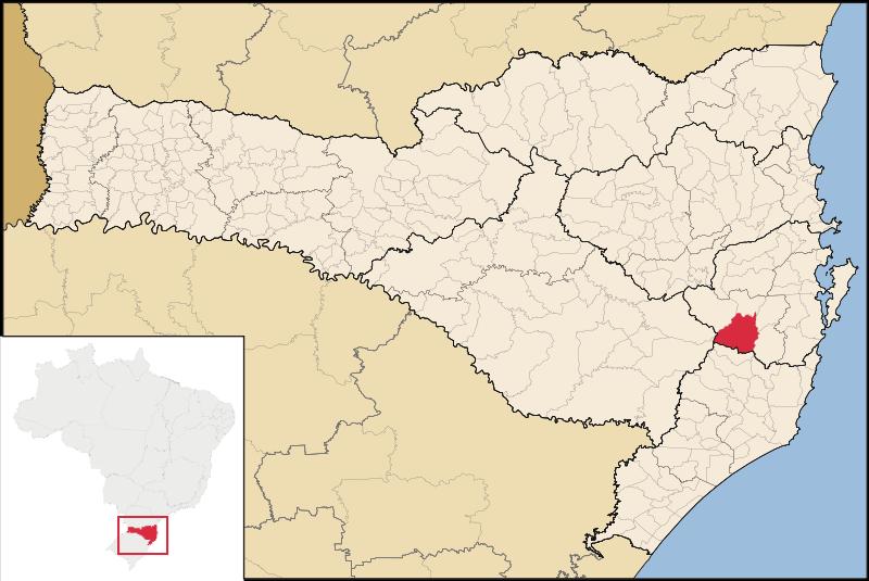 Figura 1 - Localização do município de Anitápolis no estado de Santa Catarina, Brasil.