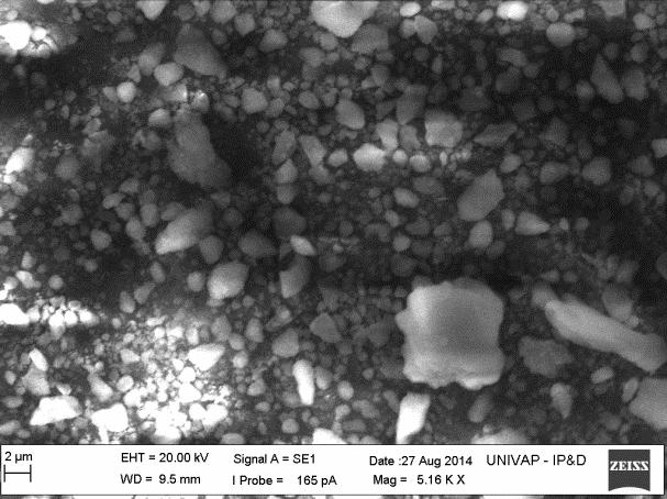 As micrografias da Figura 22 apresentam a morfologia da alumina Puralox NWa-155, podendo-se observar na Figura 22(A) uma formação de aglomerados
