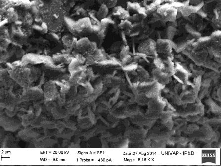 Figura 27 Micrografia obtida por MEV 10%NiO/α-Al 2 O 3, aumentos de
