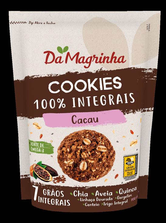 Cookies Damagrinha x Marcas Líderes Apresentação Inovadora (Stand up Pouch e zip); Formulação 100% integral (dobro da média