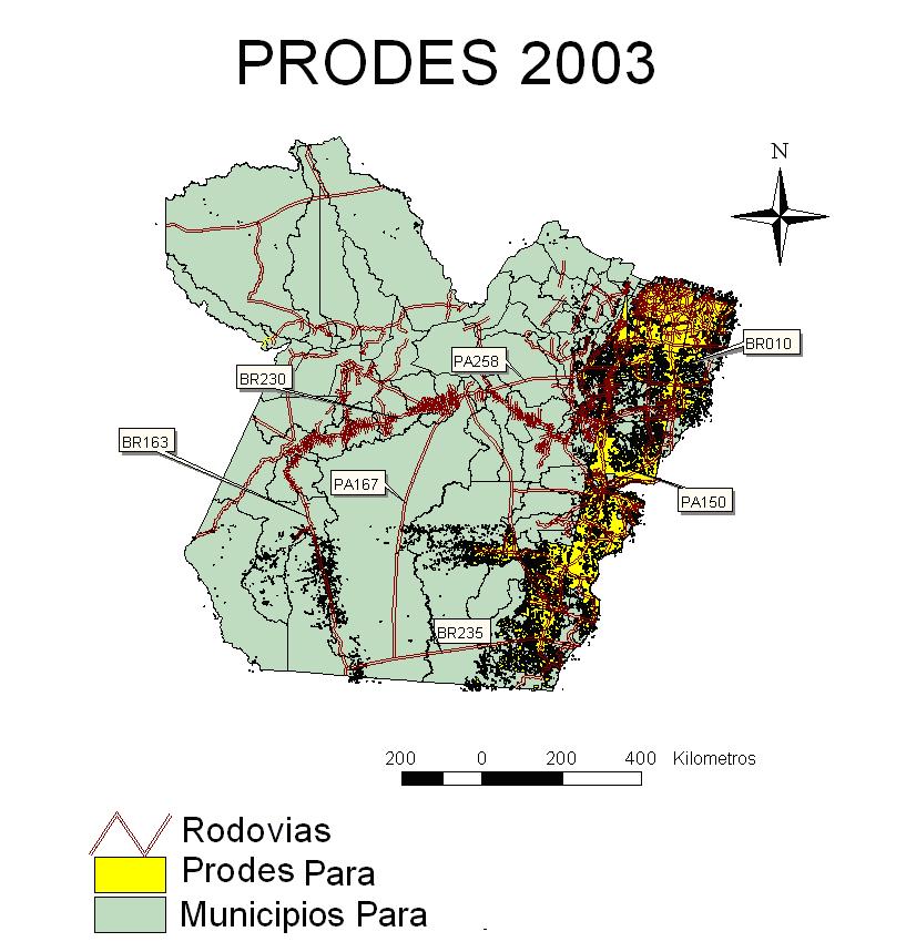 A representação da distribuição relativa do desmatamento no Pará pode ser avaliada pela curva de Lorenz, que mostra a distribuição da área desmatada em relação à distribuição total da Área do Estado