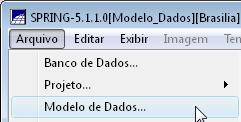 Modelo de dados Modelo de dados do Spring o Define os diversos tipos de dados (ou categorias de dados) o Agrupa grandezas geográficas semelhantes em um único modelo.