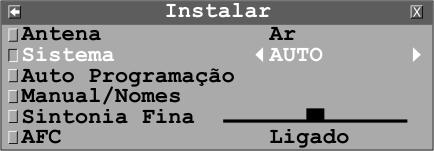 Como selecionar o sistema de recepção de cores Este televisor funciona com os sistemas de recepção de cores PAL-M, NTSC-M, PAL-N e PAL-B/G.