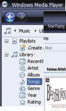 5 Música Gerenciar música no PC Organizar arquivos de música Organizar arquivos de música por informações Se os arquivos contiverem as informações da música (metadados ou ID3 tag), eles poderão ser