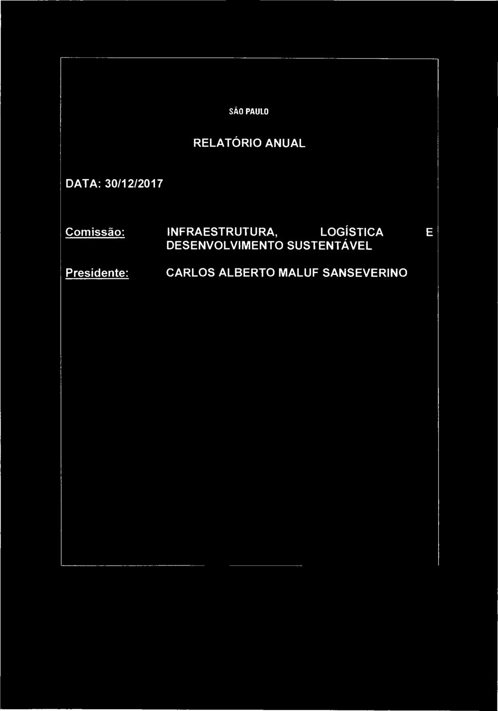 CAI SÃO PAULO RELATÓRIO ANUAL DATA: 30/12/2017 Comissão: INFRAESTRUTURA,