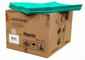 Linha Ambclean Manta Absorvente Manta Absorvente para líquidos agressivos Linha Branca Linha Cinza Linha Verde Indicação: Para absorção e limpeza de líquidos agressívos tais como: ácidos, base,