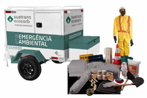 Linha Ambclean Kits Reboque Kit Reboque de Emergência Ambiental para Líquidos em Geral Cód. KIT800C-RBQ Atende os requisitos da NBR ISO 14001-4.4.7 Preparação e atendimento a emergências.