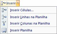 De modo semelhante é possível fazer a exclusão de colunas ou linhas que tenham sido introduzidas equivocadamente ou que não sejam mais necessárias.