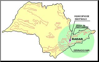 Figura 3: Localização do Radar Meteorológico. Fonte: SAISP 2.5.