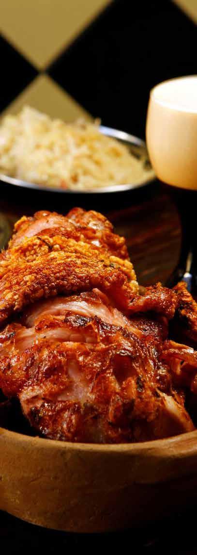 cachorro Schweinshaxe (1º do Rio de Janeiro) 79,00 Joelho de porco à pururuca, servido com duas guarnições à escolha.