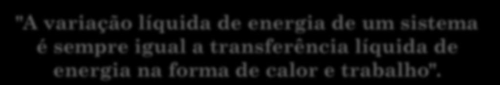 TRANSFERÊNCIA DE CALOR E A TERMODINÂMICA A 1ª Lei da Termodinâmica: A energia (E) pode ser transferida através de interações entre o sistema e suas vizinhanças.