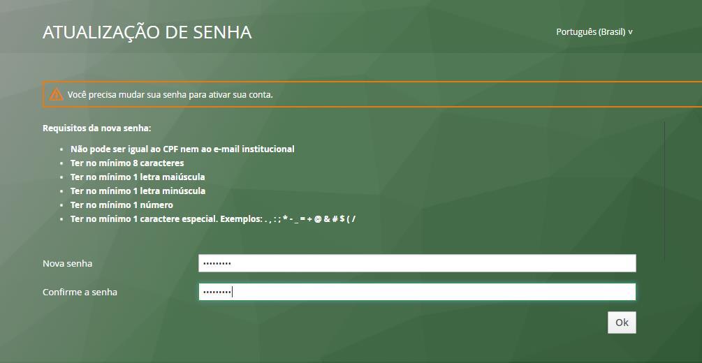 8. Você será redirecionado para a página de edição dos dados da conta.