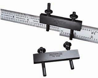 medir comprimentos maiores. Parafusos de fixação com ajuste independente Prende escalas da mesma largura ou larguras diferentes até 32mm (1.
