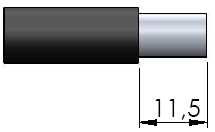 9.4 CONECTOR N PARA CABO RG(C)-213 1) Corte o cabo de acordo com dimensões abaixo: 2) Abrir a malha e cortar o dielétrico expondo o condutor central 4,5mm; 3) Soldar o pino no condutor central do