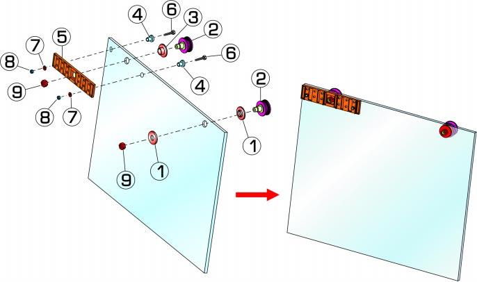 direita/esquerda de fixação do vidro móvel (Figura 9). Figura 9 Obs.