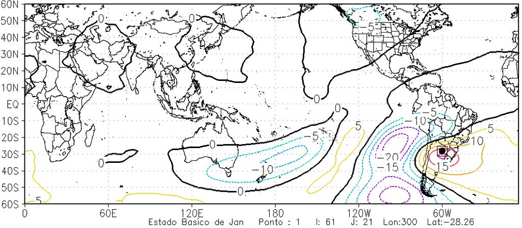 manifestação das anomalias de convecção mais persistentes ao longo dos últimos 40 dias antes do início do evento S9.