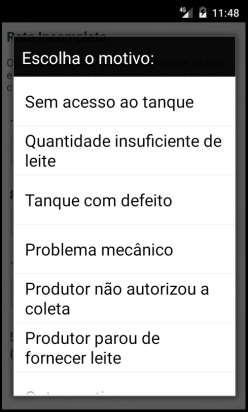 quando o mesmo chegar ao local de coleta.