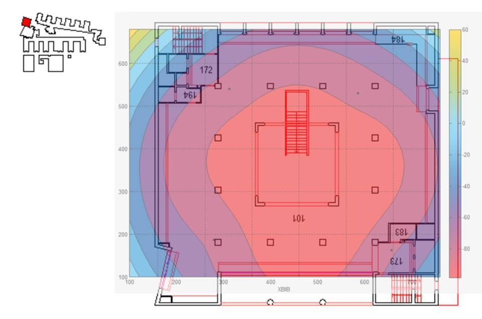 Figura 7 Potência de Sinal - Biblioteca Como se pode ver nestes gráficos de velocidade de download da biblioteca, cujos valores foram