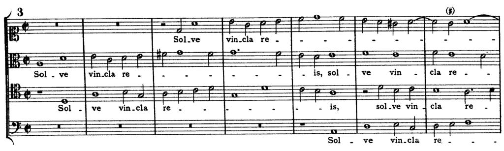 5 12 - Qual dos seguintes fragmentos NÃO poderia ser um início de moteto em estilo palestriniano?