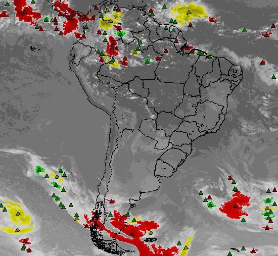 Figura 2. Imagem do Satélite GOES-12/METEOSAT às 21:00 GMT do dia 13 de junho de 2011. Figura 3.