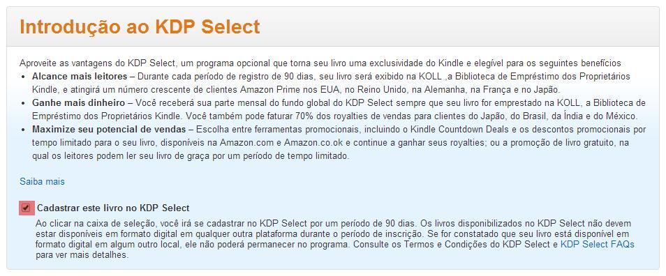 PUBLICAÇÃO DA OBRA Após fazer o login na página do KDP (https://kdp.amazon.com), siga os passos abaixo para iniciar o processo de submissão do livro.