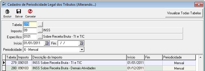 DARF. Pacote 3402: este pacote permite configurar o vencimento da contribuição previdenciária sobre receita bruta,