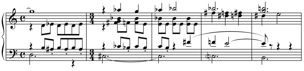 100 seguem outro padrão intervalar ou linhas distintas da outra parte do acorde, como exemplificado na Figura 118 (redução dos cps. 111-112).