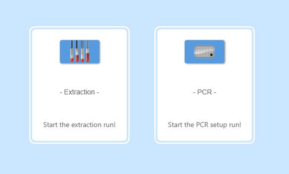 Na tela inicial, selecione PCR para começar um método de preparação de PCR. Vai aparecer uma tela pedindo informações básicas.