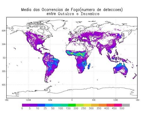 (a) (c) (d) Figura 5 - Mapas Climatológicos Trimestrais da média das ocorrências de fogo.