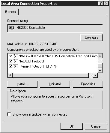 Windows 2000 No caso do Windows 2000, execute as operações apresentadas em seguida para instalar os componentes necessários. 1.