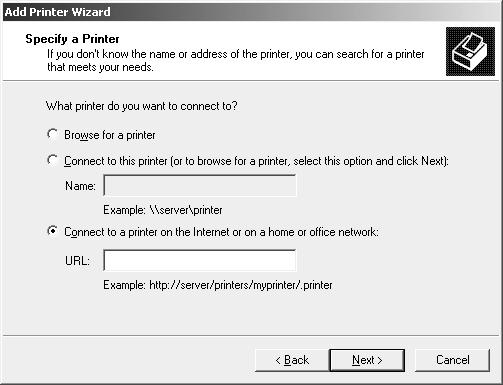 Impressão via Internet 1. Faça clique em Start (Iniciar) e, em seguida, em Printers and Faxes (Impressoras e faxes). 2.