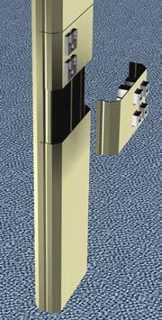 Furo para eletroduto 1/2 Gás Descrição Arremate Tampa superior Suporte c/02 furos para tomada de energia tipo Painel 2P+T