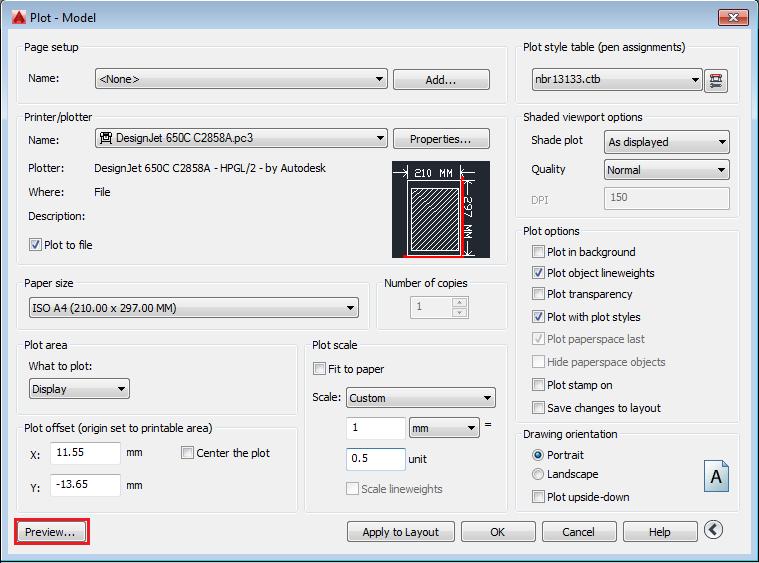 74 Figura 12.29 Visualização a plotagem. Durante o Preview é possível utilizar as funções de zoom, com o clique direito do mouse, para verificar se sua plotagem está conforme o previsto.