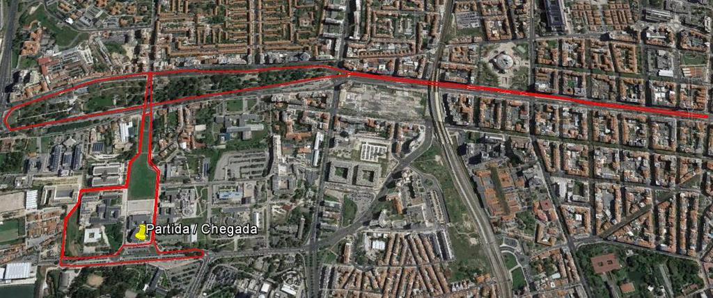 3 PERCURSO / DISTÂNCIA / HORÁRIO A corrida de 10km com início marcado para as 10h00, com partida na Reitoria da Universidade de Lisboa, vira em sentido descendente para a Alameda da Universidade, no