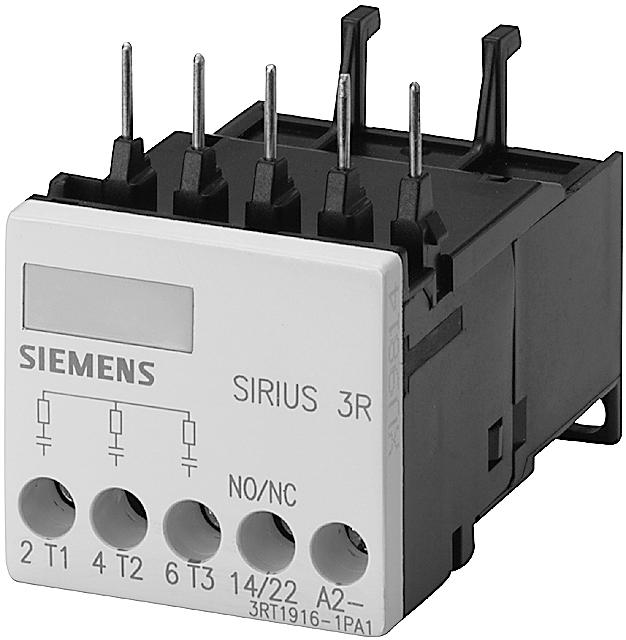 SIRIUS Contatores e combinações de Contatores 3RT1/3RH1 Acessórios para com terminais de ligação por parafusos Tabela de escolha Execução Tipo Peso Tipo Módulo supressor EMC; trifásico; 5,5 kw (para