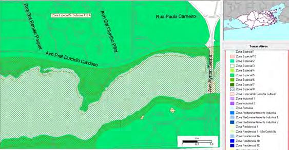 3 de 35 Mapa 1 Zoneamento da Barra da Tijuca próximo ao Condomínio Mundo Novo (ZE 5 / A-18) Segundo os mapas do zoneamento urbano, referente às áreas do empreendimento e adjacentes, podem-se destacar