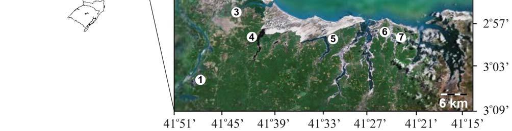 June 2006 to July 2007 in the municipality of ajueiro da Praia (Sites 6 and 7, Figure 1), and non-regular, intensified collections during the months with higher precipitation (February to May) in all