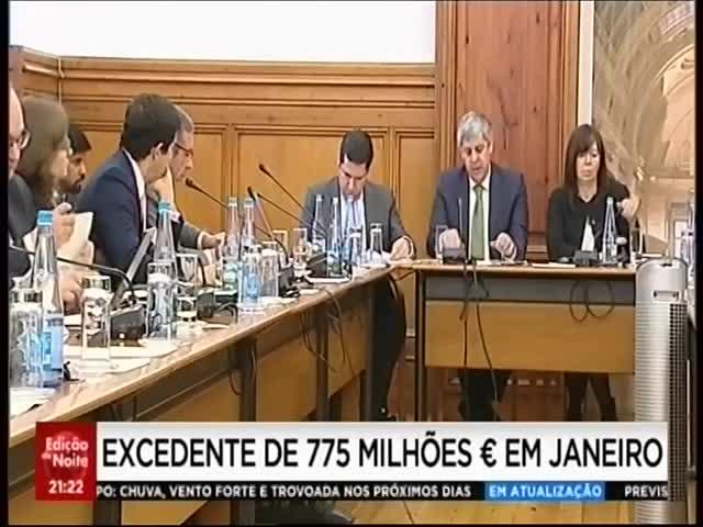 teve em Janeiro um excedente orçamental de 775 milhões de euros.