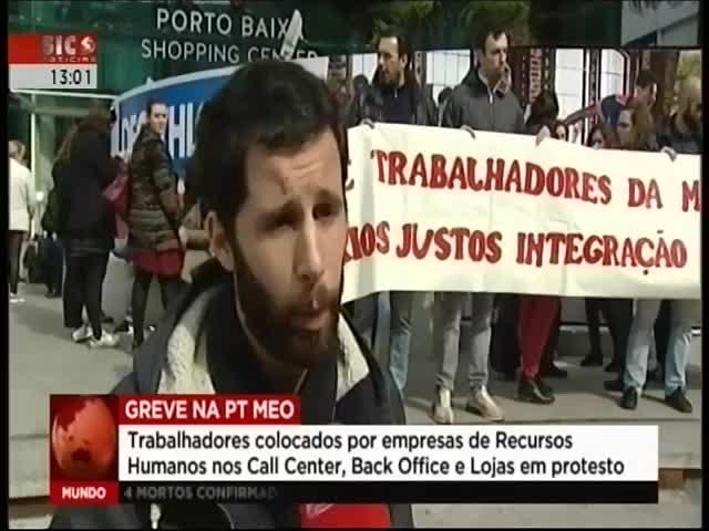 13:01 Funcionários da PT/MEO em protesto no