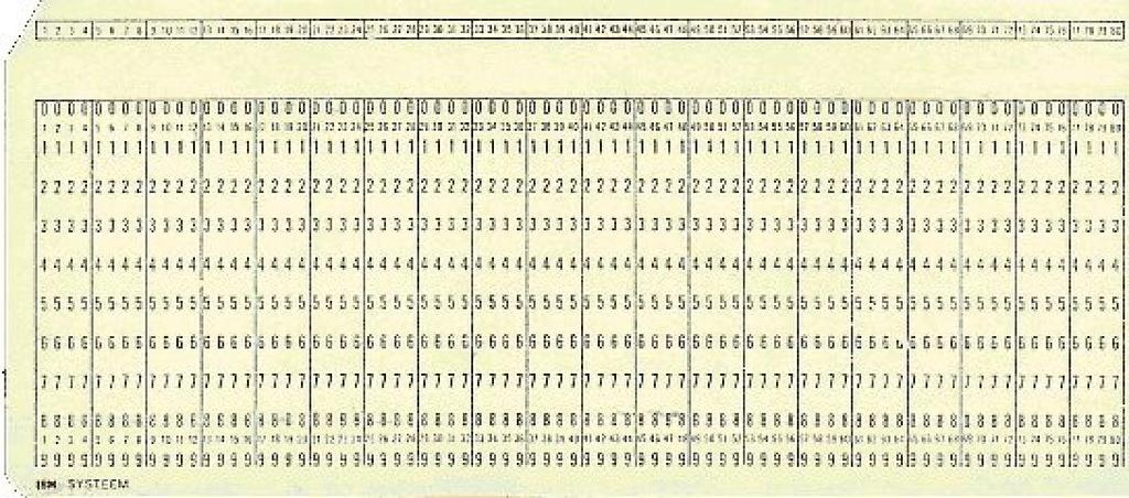 O cartão IBM de 80 colunas (Procure