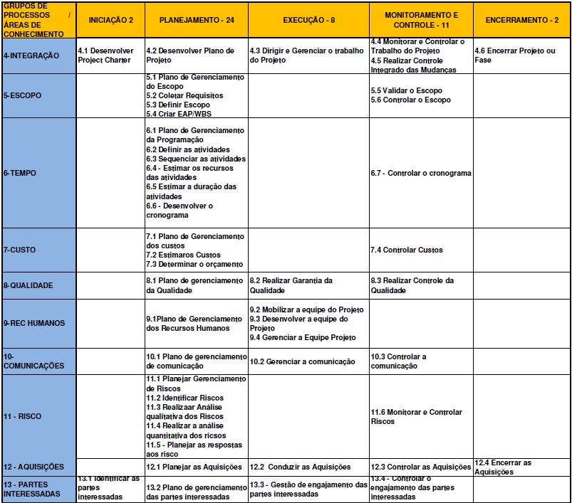 Definir e combinar os processos Guia do PMBOK 2012 5ª.