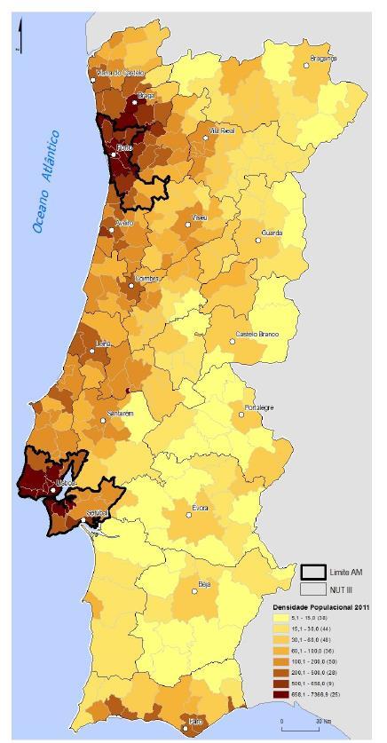 Enquadramento/Contexto A dimensão do problema Há vastas áreas do território nacional que apresentam baixa densidade de procura 40% da população de Portugal reside em lugares com menos de 2.