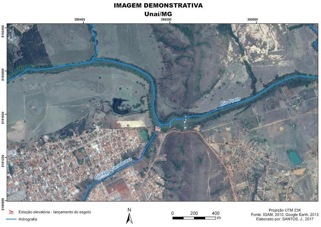 Figura 1. Localização do Córrego Canabrava e Rio Preto.