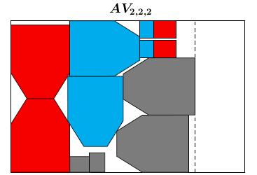 5.3. Métodos heurísticos 93 TBLCA-100 utilizando todos os tipos de aventais. Figura 51 Solução com a maior taxa de ocupação para a heurística TBLCA-100 utilizando todos os tipos de aventais.